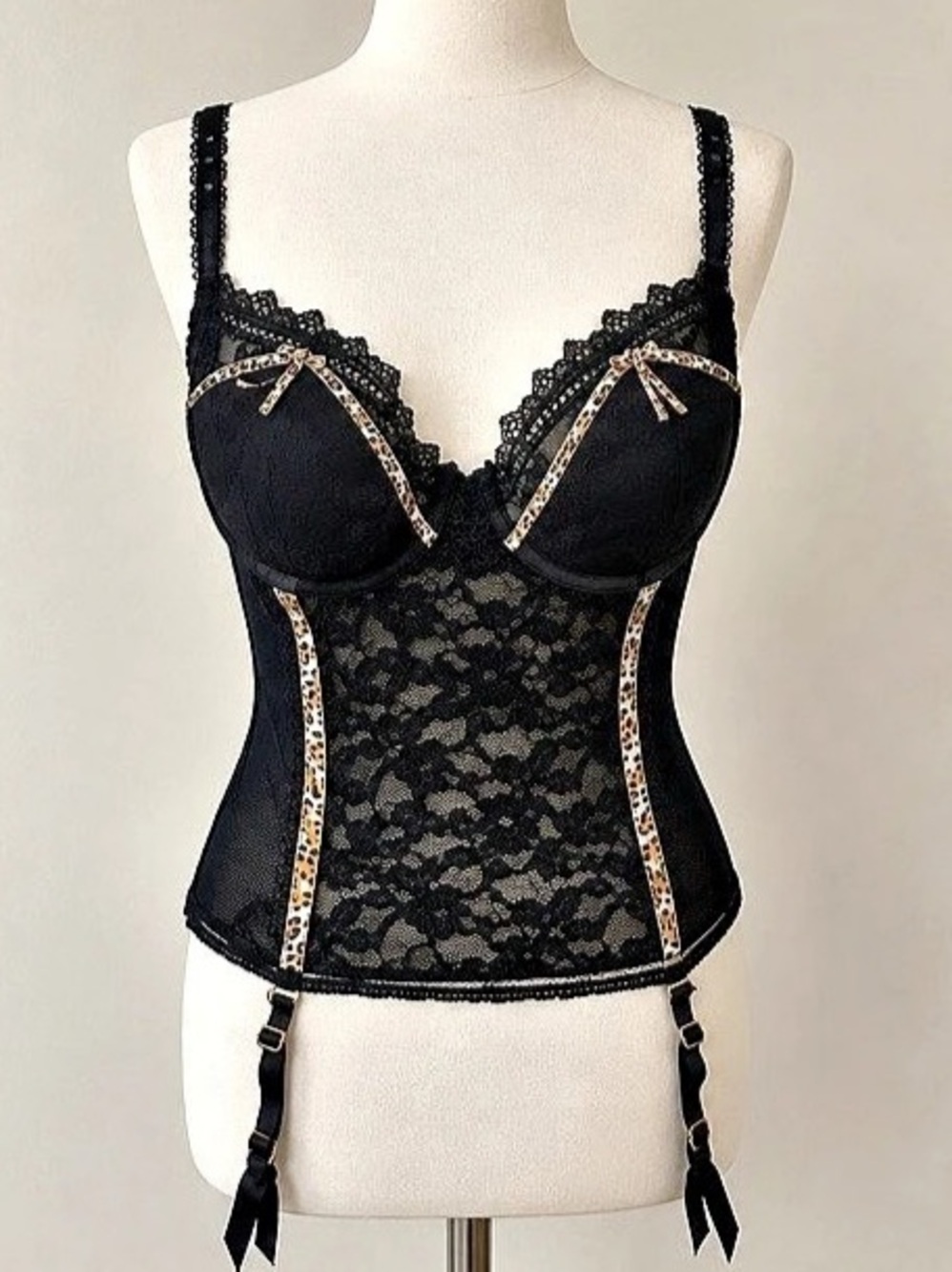 Victoria Secret Black Lace Bustier Corset